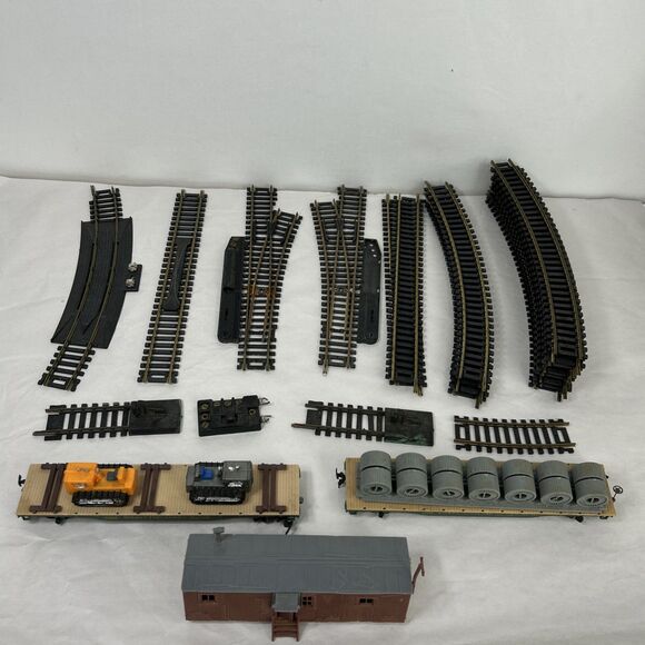 Other - Tyco HO Train Tracks Lot Snap Turnout Switch Rerailer Curve Plasticville Tractor